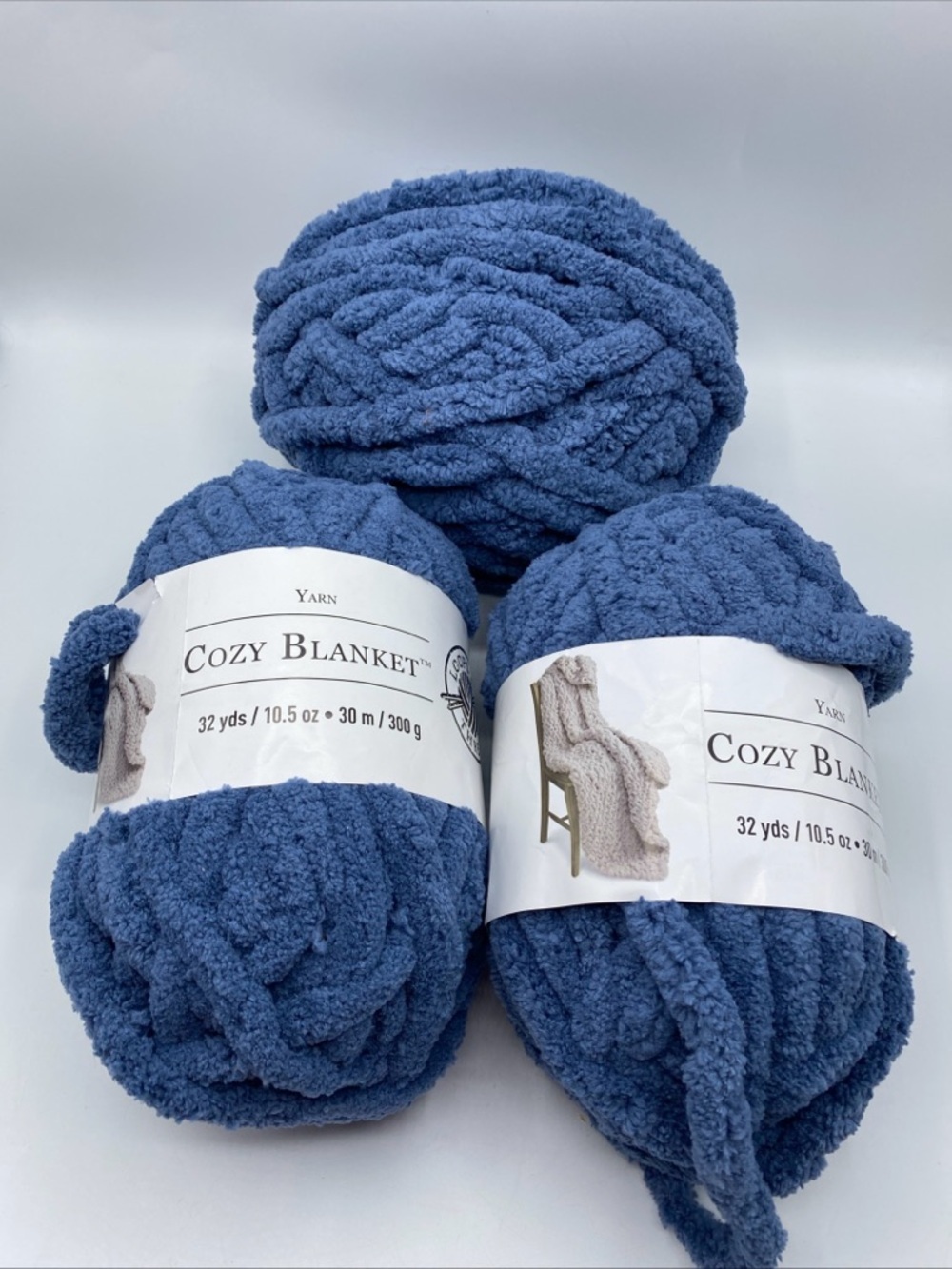 Yarn Loops And Threads Cozy Blanket Hobby 2 New Color CY-12 Blue - Picture 5 of 5